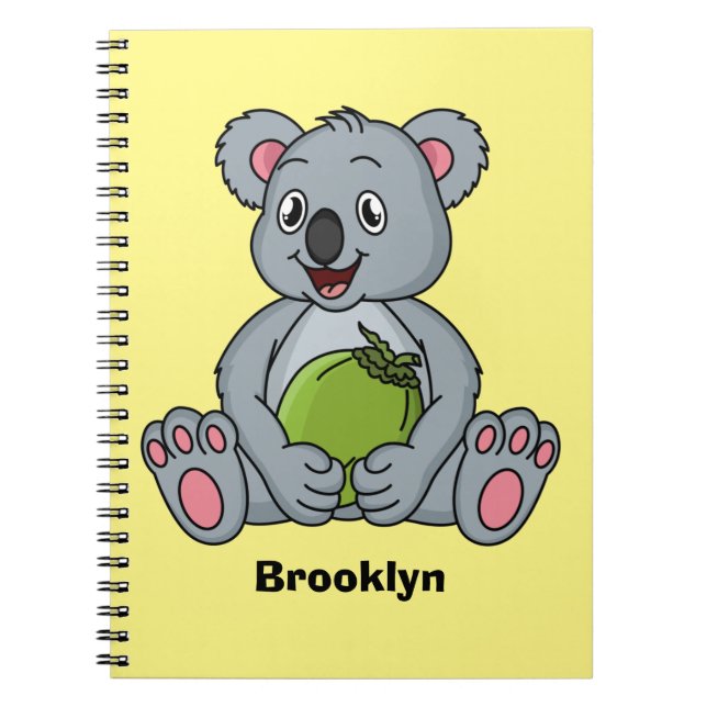 Cuaderno Ilustracion de personalizado de coco y koala cuta (Frente)