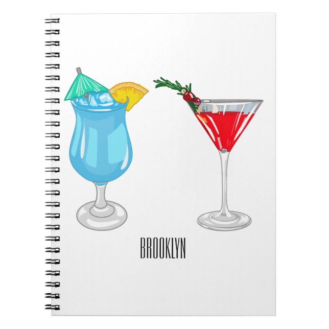 Cuaderno Ilustracion de personalizado de cócteles (Frente)