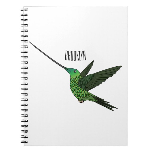 Cuaderno Ilustracion de personalizado de colibrí con moto d (Frente)