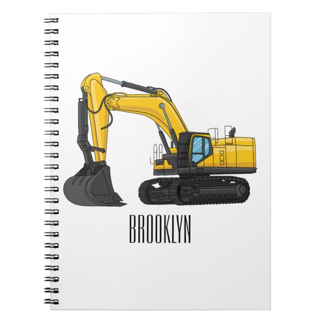 Cuaderno Ilustracion de personalizado de excavadora de rast (Frente)