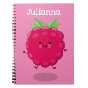 Cuaderno Ilustracion de personalizado de frambuesa alegre