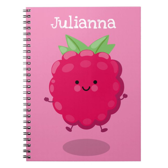 Cuaderno Ilustracion de personalizado de frambuesa alegre (Frente)