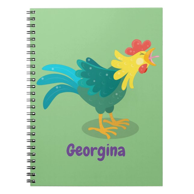 Cuaderno Ilustracion de personalizado de gallo de entrego g (Frente)