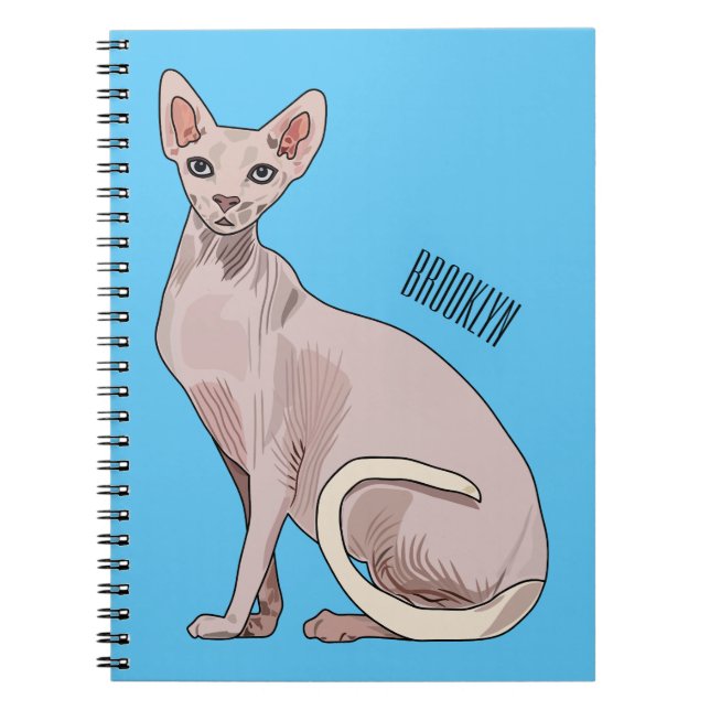 Cuaderno Ilustracion de personalizado de gatos Sfinx (Frente)