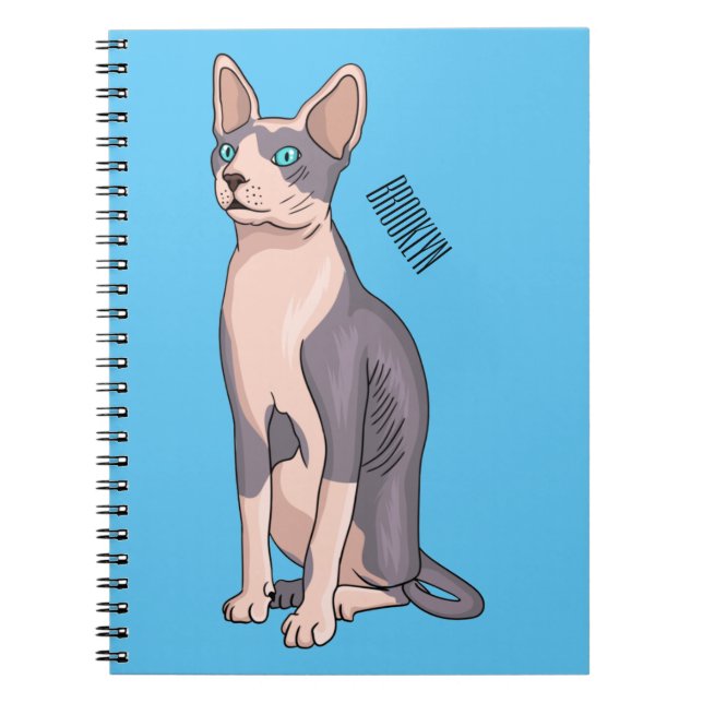 Cuaderno Ilustracion de personalizado de gatos Sfinx (Frente)