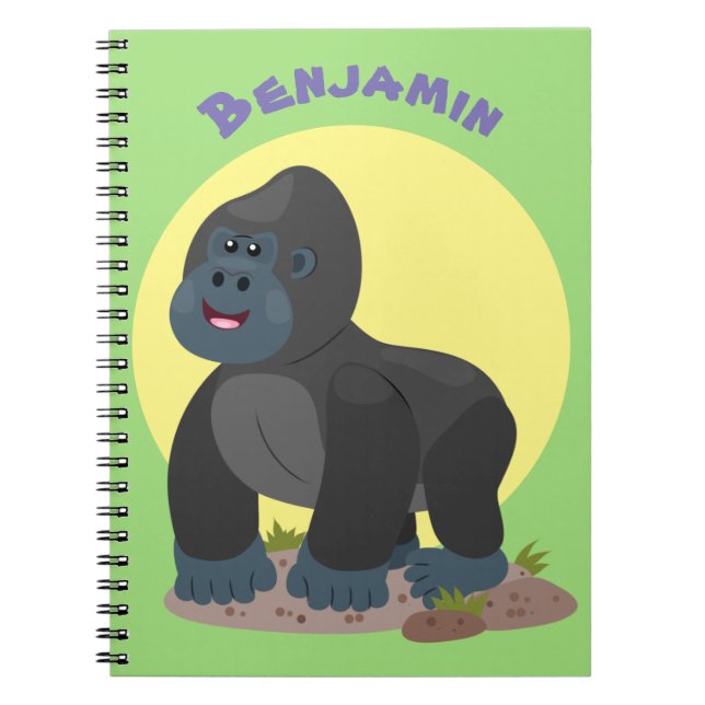 Cuaderno Ilustracion de personalizado de gorila grande y fe (Frente)
