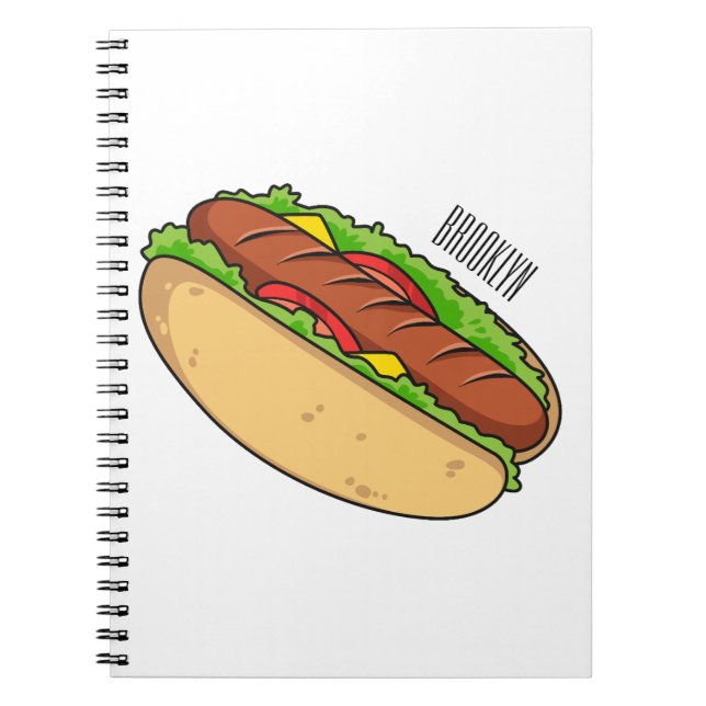 Cuaderno Ilustracion de personalizado de hot dog (Frente)