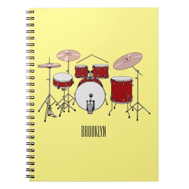 Cuaderno Ilustracion de personalizado de kit de tambor (Frente)