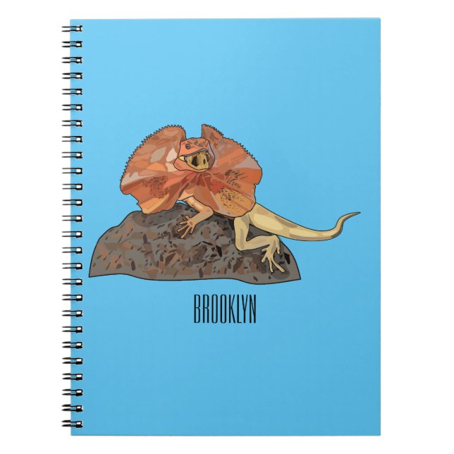 Cuaderno Ilustracion de personalizado de lagarto de cuello  (Frente)