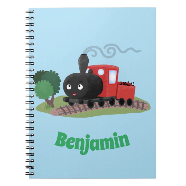 Cuaderno Ilustracion de personalizado de locomotora de trac (Frente)
