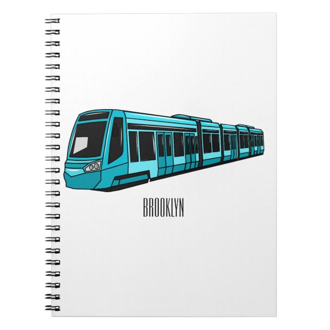 Cuaderno Ilustracion de personalizado de locomotora eléctri (Frente)