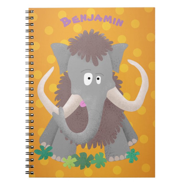 Cuaderno Ilustracion de personalizado de mamut bobo gracios (Frente)