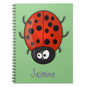 Cuaderno Ilustracion de personalizado de mariquita roja fel