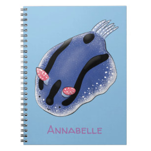 Cuaderno Ilustracion de personalizado de nudibranquias azul