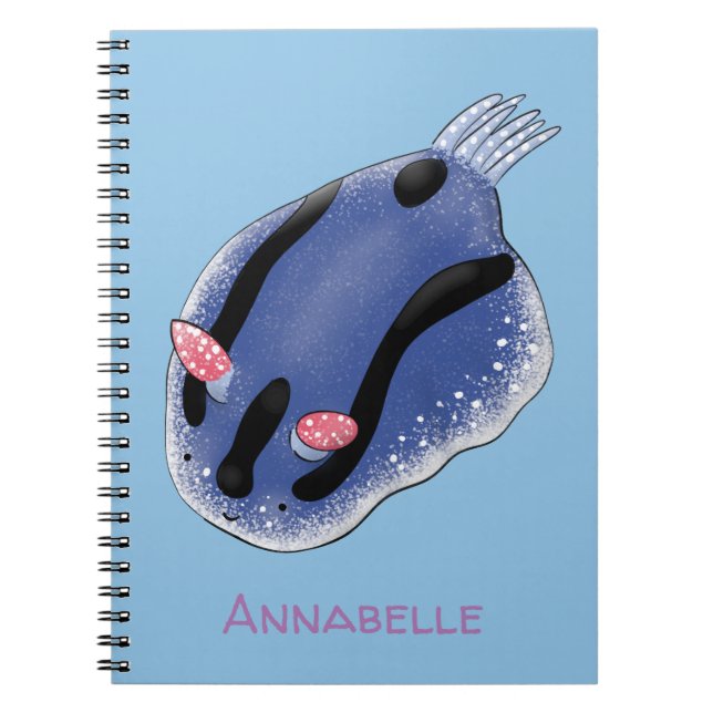 Cuaderno Ilustracion de personalizado de nudibranquias azul (Frente)
