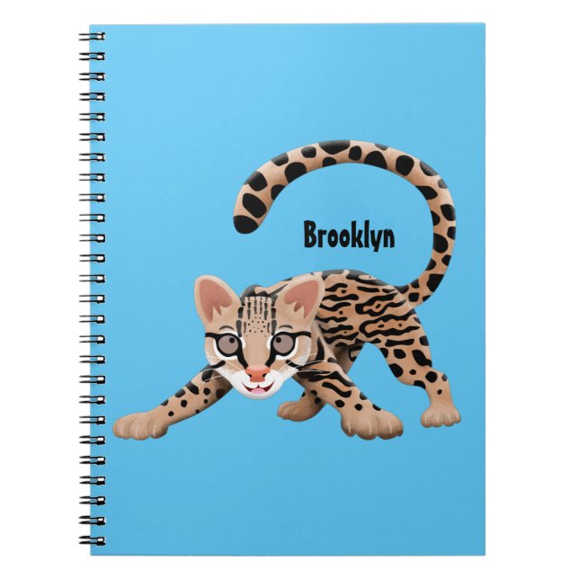 Cuaderno Ilustracion de personalizado de ocelot de Cute (Frente)