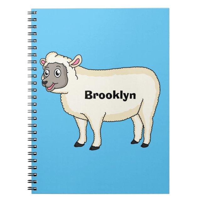 Cuaderno Ilustracion de personalizado de ovejas alegres (Frente)