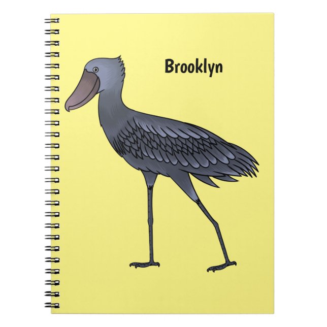 Cuaderno Ilustracion de personalizado de pájaro Shoebill (Frente)