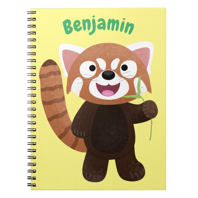 Cuaderno Ilustracion de personalizado de panda rojo (Frente)