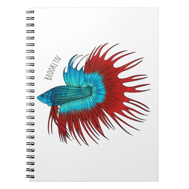 Cuaderno Ilustracion de personalizado de peces de cola cruz (Frente)