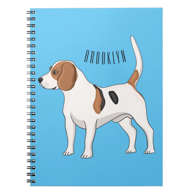 Cuaderno Ilustracion de personalizado de perro Beagle (Frente)
