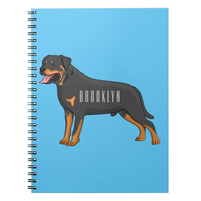 Cuaderno Ilustracion de personalizado de perro de Rottweile (Frente)