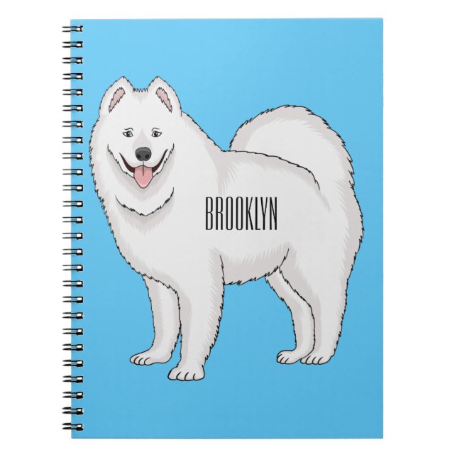 Cuaderno Ilustracion de personalizado de perro de Samoyed (Frente)