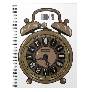 Cuaderno Ilustracion de personalizado de reloj de alarma