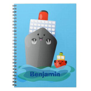 Cuaderno Ilustracion de personalizado de remolcador de barc
