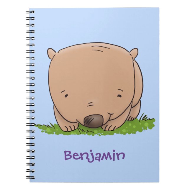 Cuaderno Ilustracion de personalizado de wombat para bebé l (Frente)