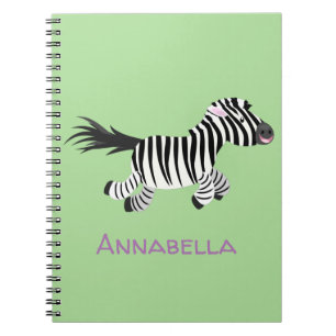 Cuaderno Ilustracion de personalizado de zebra graciosa
