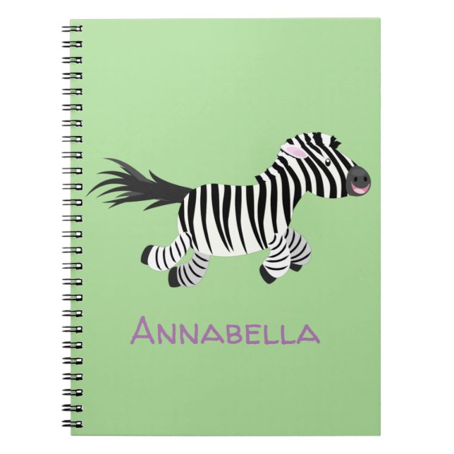 Cuaderno Ilustracion de personalizado de zebra graciosa (Frente)