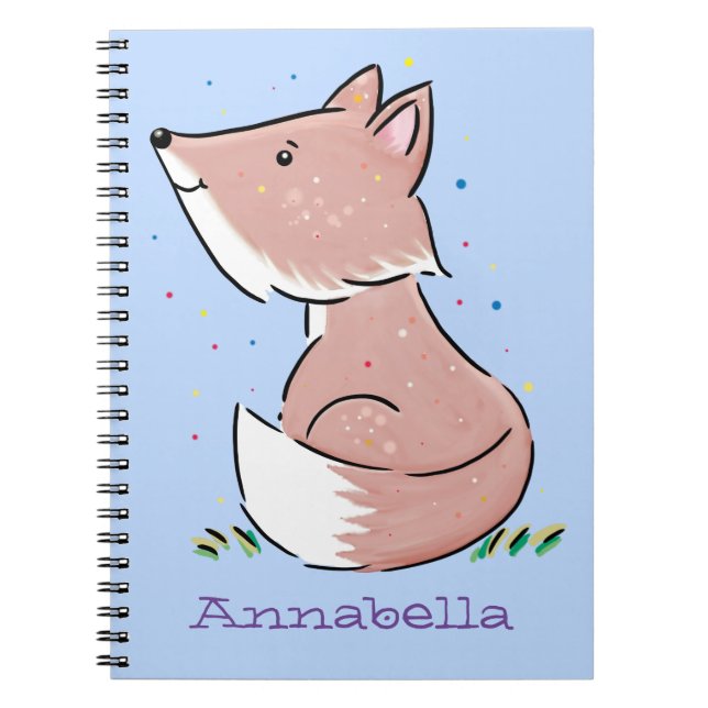Cuaderno Ilustracion de personalizado de zorro bebé (Frente)