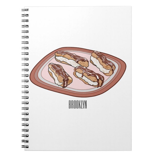 Cuaderno Ilustracion de personalizado eclair de chocolate (Frente)