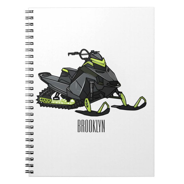 Cuaderno Ilustracion de personalizado para motos de nieve (Frente)