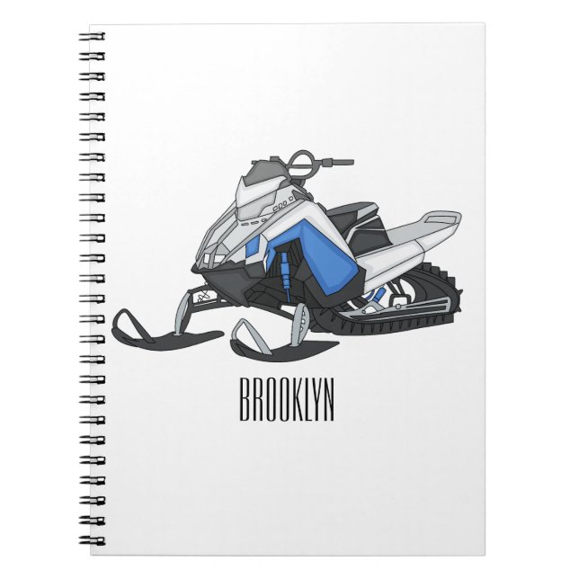 Cuaderno Ilustracion de personalizado para motos de nieve (Frente)