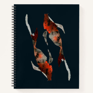 Cuaderno Ilustracion de pescado acuarela koi