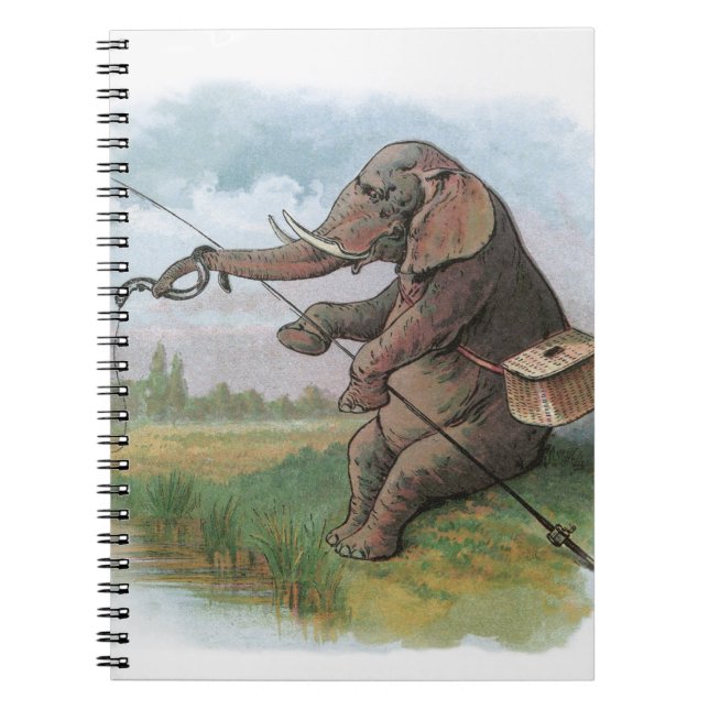 Cuaderno Ilustración de pescador de peces elefante (Frente)