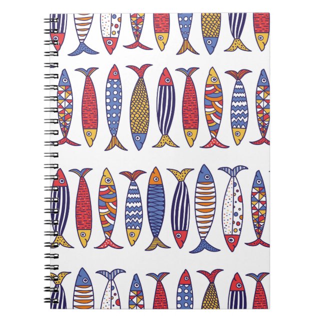 Cuaderno Ilustración de Pez Adorable: Fondo Continuo para N (Frente)