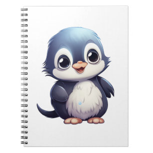 Cuaderno ilustracion de pingüino personalizado