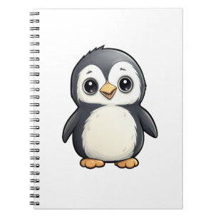 Cuaderno ilustracion de pingüino personalizado