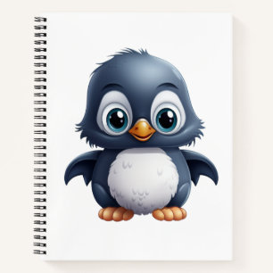 Cuaderno ilustracion de pingüino personalizado