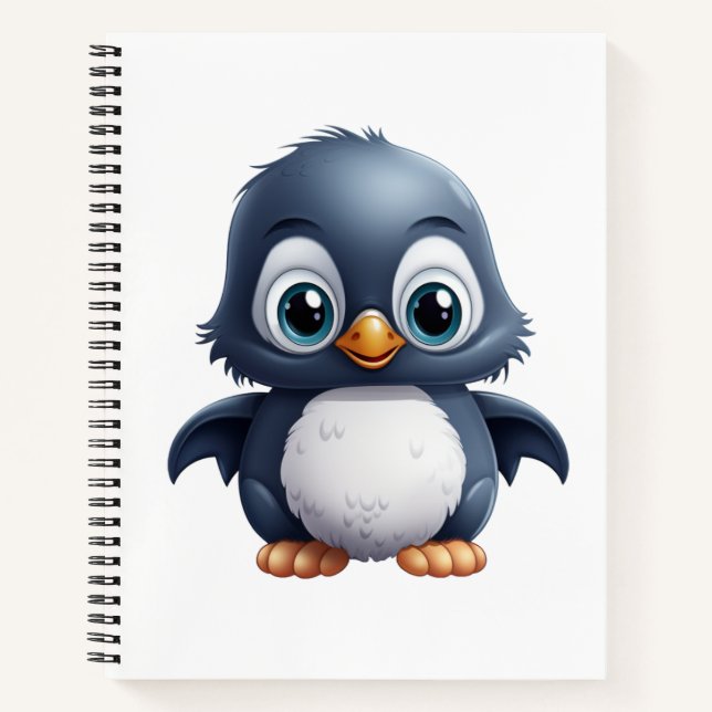 Cuaderno ilustracion de pingüino personalizado (Anverso)