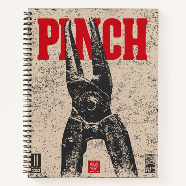 Cuaderno Ilustracion de pinzas industriales | "Pinch" retro (Anverso)