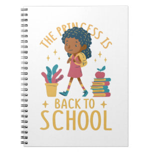 Cuaderno Ilustración de princesa niña linda de vuelta a la