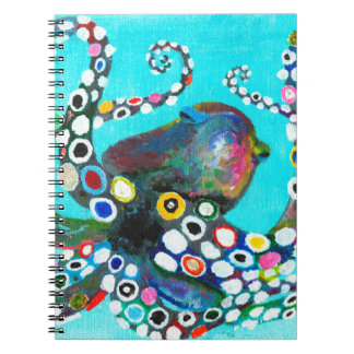 Cuaderno Ilustración de pulpo colorido dibujado a mano