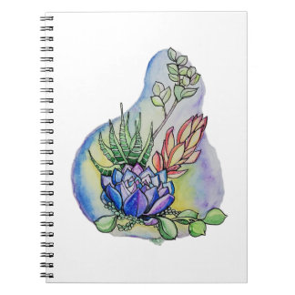 Cuaderno Ilustración de ramo de suculentas en acuarela