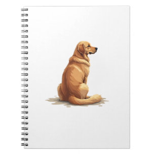 Cuaderno Ilustración de retrato trasero de Golden Retriever