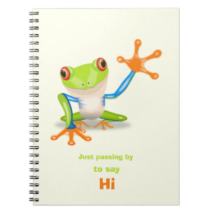 Cuaderno Ilustracion de sapo rojo ondeando