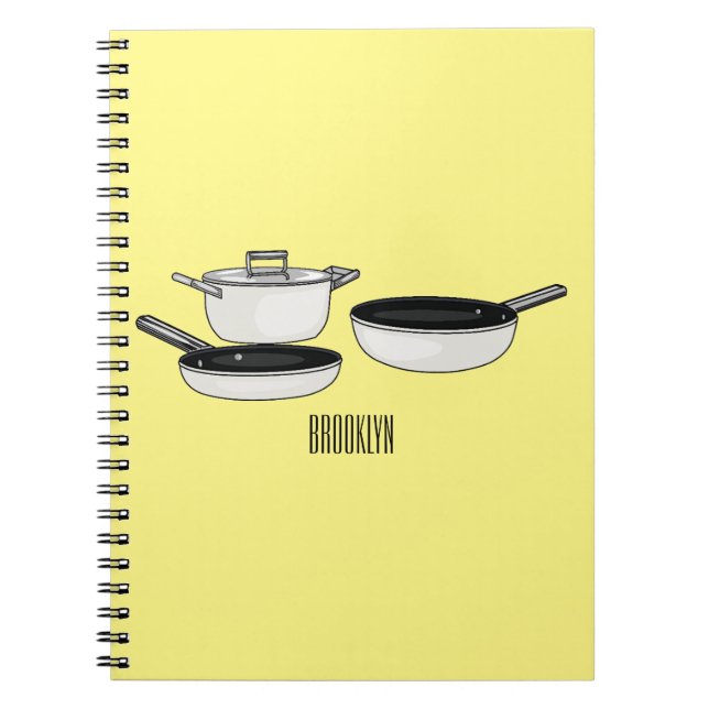 Cuaderno Ilustración de sets de cocina de dibujos animados (Frente)